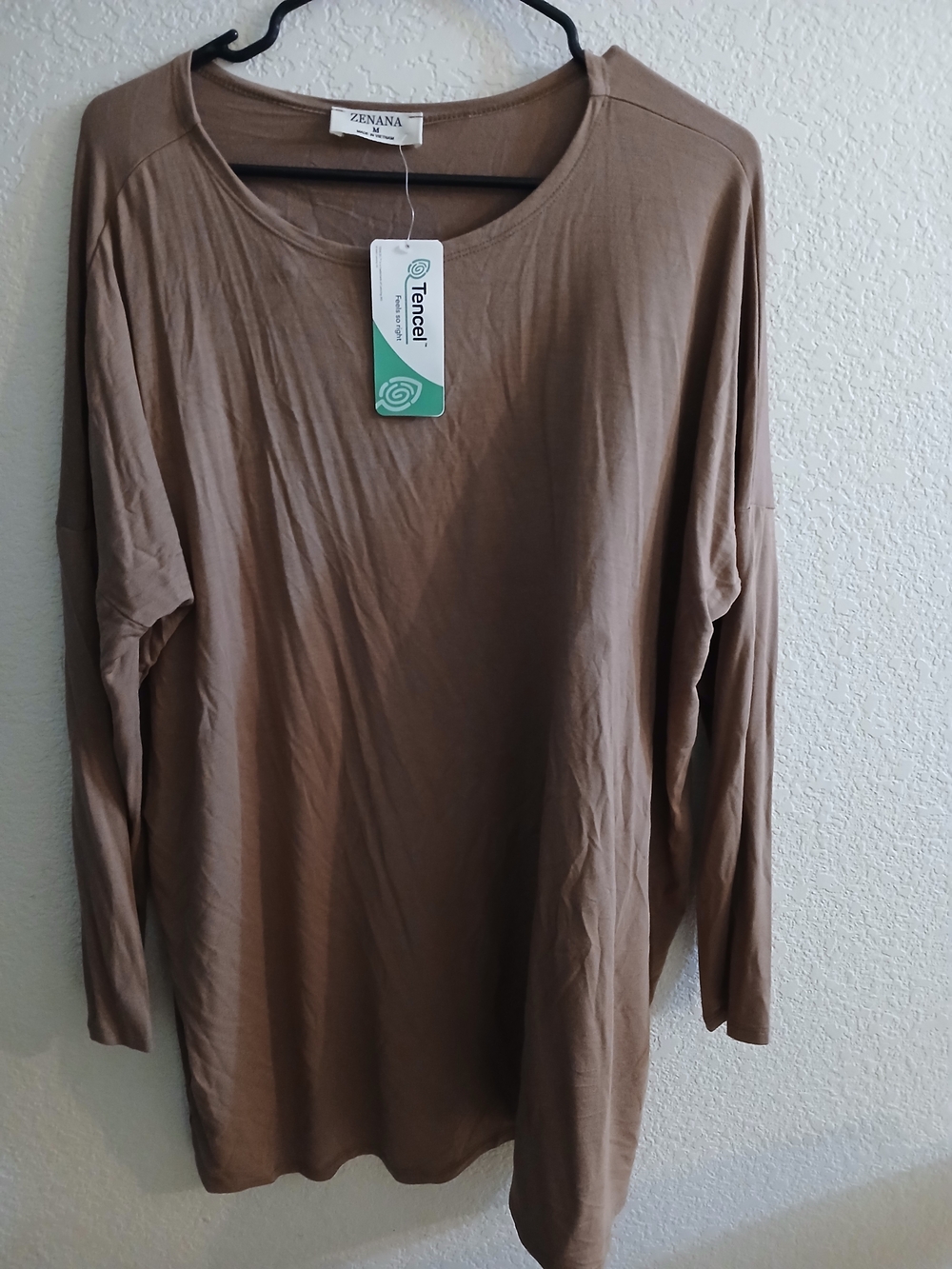 Zenana Outfitters Taupe Long Sleeve Crew Neck Top